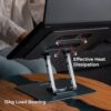 Adjustable Laptop Stand with 360° Rotating Base Tabletop Laptop Stand Ergonomic Foldable Portable Laptop Stand Holder Compatible for MacBook, HP, Dell, Lenovo & All Other Notebook (Grey) - Image 4