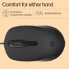 HP 150 Wired Mouse- Elegant Ergonomic Design, 1600 DPI Optical Tracking, USB Plug & Play / 3 Years Warranty (240J6AA), Black - Image 5