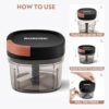 Borosil EazyPull Chopper with 3 Blades, Pull Chopper with Durable String, Mini Chopper for Kitchen, for Chopping Vegetables, Leafy Greens & Herbs, BPA-Free, Unbreakable 600 ml Chopping Bowl - Image 7