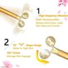 Dealsure 2 in 1 Energy Beauty Bar Electric Vibration Facial Massage V shape Roller Waterproof Face Skin Care T-Shaped Anti Wrinkle Massager for Forehead Cheek Neck Clavicle Arm (Gold Colour) - Image 9