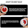 Jessica Exim Mechanical Kitchen Timer with Magnetic Base – 360° Rotary Visual Timer for Kids, Cooking, Studying, Fitness, Baking, and Teaching – Stainless Steel Countdown Timer with Alarm - Image 4