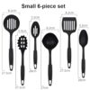 Non-Stick Safe Nylon Kitchen Tool Set – 6-Pieces of Cooking Essentials – Turner, Ladle, Spaghetti Server, Slotted Spoon & More in Black - Image 7