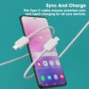 Samsung Type C To Type C,Mobile Data Charging Cable For Samsung Galaxy Superfast Power Cable A54/ A15/ A14/ A34/ A23/ F54/ F34/ F23/ F14/ M14/ M34/M33/S21 Fe/S22/S23/S23 Fe 5G/S24,White - Image 2