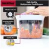 Chopper for Kitchen Use, Sharp Stainless Steel Blades with Egg Whisk, Kitchen Tools for Vegetables, Fruits, Salads & More. 900ml Black QuickChop™ - Image 3