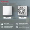 Polycab Freshly Prime 150mm Energy Efficient Exhaust fan for Kitchen, Bathroom | Noiseless ventilation, Sleek Design Easy to Clean | High Speed, Powerful Motor, 100% Copper, 3 Yrs Warranty【White】 - Image 3