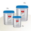 MILTON Quadra Modular Multi-Purpose Plastic Containers with Lid, Set of 3 (2L, 3L & 4L) Kitchen Storage Container Set for Spices, Atta, Grains Organizers, Transparent Dabba, Blue - Image 4