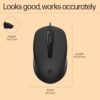 HP 150 Wired Mouse- Elegant Ergonomic Design, 1600 DPI Optical Tracking, USB Plug & Play / 3 Years Warranty (240J6AA), Black - Image 2