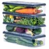 FRATELLI TENTI Italy 6 Fridge Storage Boxes Freezer Storage Containers, Container Kitchen Storage Set, Draining Crisper Refrigerator Food Box (1200 Ml(Pack Of 6), Transparent) (Polypropylene, 6) - Image 3