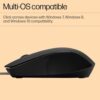 HP 150 Wired Mouse- Elegant Ergonomic Design, 1600 DPI Optical Tracking, USB Plug & Play / 3 Years Warranty (240J6AA), Black - Image 7