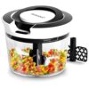 Chopper for Kitchen Use, Sharp Stainless Steel Blades with Egg Whisk, Kitchen Tools for Vegetables, Fruits, Salads & More. 900ml Black QuickChop™