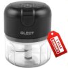 Qlect Automatic Electric Chopper | Rechargeable Wireless Chopper For Kitchen | Stainless Steel Chopper | One Touch Chopper for Onion Vegetables Garlic Ginger Meat Fruits (250ml Black | 1 Yr Warranty)