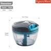 SIGNORA WARE Quick Chopper Plastic Quick Cutter Machine For Kitchen | With 3 Stainless Steel Blade | BPA Free | Multipurpose For Vegetable, Dry Fruit Etc | Handy Manual Chopper | (500 ML | Cocoagrey) - Image 3