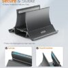 Vertical Laptop Stand - Multipurpose Laptop Holder, Holds up to Three Devices | Perfect MacBook Stand Docking Station | ABS Plastic | Color- Black (Laptop Holder 1-Pack) - Image 5