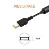 Artis AR0506 65Watt Laptop Charger/Adapter with Power Cord Compatible with Lenovo Laptops (20V/3.25A, 65Watt) (USB Pin) (BIS Certified) - Image 3