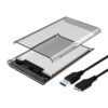 Dyazo 2.5" SATA to USB 3.0 External Hard Drive Enclosure | Tool Free with Transparent Design | Support UASP Up to 5TB HDD/SSD Compatible with PC, Laptop and TV (Black)
