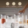 Nestasia Glass Jar 350ml with Lid (Set of 6), Transparent Diamond Textured Glass Containers for Kitchen Pantry, Spice, Masala, Pickles, Pulses, Dry Fruits, Snacks Storage - Image 4