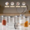 Nestasia Glass Jar 350ml with Lid (Set of 6), Transparent Diamond Textured Glass Containers for Kitchen Pantry, Spice, Masala, Pickles, Pulses, Dry Fruits, Snacks Storage - Image 3