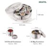 MARU 12 IN 1 Spice Box Stainless Steel with Middle Container Partitions | Masala Dabba Steel Masala Box For Kitchen Steel | Masala Dani For Kitchen See Through Lid (Size 13 Large 21.5cms) Silver - Image 2