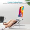 Portronics My Buddy K Lite Foldable Laptop Stand with Adjustable Heights, Anti-Slip Silicone Pads, Collapsible Design, 5 kg Max Weight, ABS Build, Portable & Lightweight Holder Riser (White) - Image 3