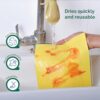 Multi-Purpose Sponge Wipes (Pack of 3) | Reusable Kitchen Cleaning Sponge - 10x Absorbent | Multipupose Washable Sponge Wipes for Dry & Wet Use | Natural Cellulose Sponge Wipes for Kitchen - Image 4