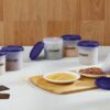 Amazon Brand - Solimo Plastic Slim Storage Container | Airtight | Leakproof | Set Of 6 | 300 Ml Each, Blue - Image 4