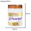 PEARLPET Tiffany Plastic Containers for Kitchen Storage | Plastic Container Set with Spoon | BPA-Free, Stackable Jars | Brown,500 ML (Set of 6) - Image 4