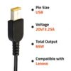 Artis AR0506 65Watt Laptop Charger/Adapter with Power Cord Compatible with Lenovo Laptops (20V/3.25A, 65Watt) (USB Pin) (BIS Certified) - Image 2