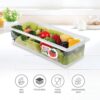 MILTON Cryo Fridge Storage Boxes Set of 6 Fridge Organizer Container with Waterproof Vinyl Stickers & Removable Drain Plate, Lid, Stackable Box, Plastic Containers 1500 ml, Transparent - Image 3