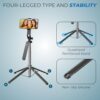 Kratos 65" Selfie Stick Tripod with Reinforced 4-Leg Tripod Stand Comes with 360° Rotatable Handle for Panoramic Shots with Detachable BT. Ultimate Stability for Smartphones, Ring Lights, GoPro - Image 5