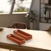 Wooden Serving Tray Platter Multipurpose Tray | Serving Tray for Breakfast, Tea Serving, Tray for Storage, Table Decor Kitchen Decor (Set of 2, Natural) - Image 2