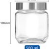 Amazon Brand - Solimo Square Glass Storage Containers, Set Of 6, 580 Ml Each,Transparent - Image 4