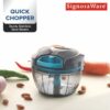 SIGNORA WARE Quick Chopper Plastic Quick Cutter Machine For Kitchen | With 3 Stainless Steel Blade | BPA Free | Multipurpose For Vegetable, Dry Fruit Etc | Handy Manual Chopper | (500 ML | Cocoagrey) - Image 5