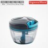 SIGNORA WARE Quick Chopper Plastic Quick Cutter Machine For Kitchen | With 3 Stainless Steel Blade | BPA Free | Multipurpose For Vegetable, Dry Fruit Etc | Handy Manual Chopper | (500 ML | Cocoagrey) - Image 2