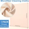 Microfiber Cleaning Polishing Cloth for Mobile Screen Camera Lense Tablets iPad Monitors Desktop Laptop Sunglasses and Other Glass Materials (Multi-Color) 6 x 7 Inches - Pack of 5 - Image 2