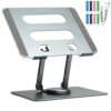 Adjustable Laptop Stand with 360° Rotating Base Tabletop Laptop Stand Ergonomic Foldable Portable Laptop Stand Holder Compatible for MacBook, HP, Dell, Lenovo & All Other Notebook (Grey)
