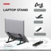 Laptop Stand Foldable Height Adjustable Laptop Stand,Aluminum Cooling Portable Laptop Tables and Suitable for All Laptops & MacBooks (Black -1) - Image 4