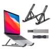 Tygot 6 Angles Adjustable Aluminum Ergonomic Foldable Portable Tabletop Laptop/Desktop Riser Stand Holder Compatible for MacBook, HP, Dell, Lenovo & All Other Notebook (Black)