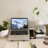 TARKAN 2 in 1 Portable & Foldable Aluminium Laptop Stand + Mobile Stand with Adjustable Height & Angle for Laptops, MacBook, Phones (Silver) - Image 7