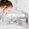 SKADIOO Tap Extension for Kitchen Sink | Universal 1080° Swivel Robotic Arm Swivel | Faucet Extender for Taps, Kitchen Tap Extender, Faucet Sprayer Attachment Comes with ABS Plastic Chrome Finish Body - Image 2