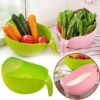 BigPlayer Multi-Use Strainer/Washer Bowl - Ideal for Rice, Vegetables & Fruits - Convenient and Durable Kitchen Tool - Multicolor, Plastic, 11L x 10W x 11H Centimeters, Green - Image 4