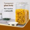 AGARO Elegant Glass Jar 2250 ml, Square Shaped, Steel Lid, Storage Glass Container, Transparent, Kitchen Organiser, Multipurpose Jar. - Image 4