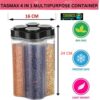 4-in-1 Kitchen Storage Box Set – Plastic Containers for Kitchen Storage | Multipurpose Jars & Boxes for Spices, Grains & Snacks | Durable & Space-Saving Design (Pack of 1) - Image 2