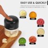 Qlect Automatic Electric Chopper | Rechargeable Wireless Chopper For Kitchen | Stainless Steel Chopper | One Touch Chopper for Onion Vegetables Garlic Ginger Meat Fruits (250ml Black | 1 Yr Warranty) - Image 3