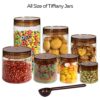 PEARLPET Tiffany Plastic Containers for Kitchen Storage | Plastic Container Set with Spoon | BPA-Free, Stackable Jars | Brown,500 ML (Set of 6) - Image 5