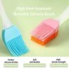 GOPI Flat Pastry Brush | Multi-Purpose Silicone Durable Easy Use | Oil Cooking Brush for Grilling, Tandoor, Cooking, Baking, BBQ | Cooking Tools | Multicolor - Set of 2 - Image 4