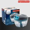SIGNORA WARE Quick Chopper Plastic Quick Cutter Machine For Kitchen | With 3 Stainless Steel Blade | BPA Free | Multipurpose For Vegetable, Dry Fruit Etc | Handy Manual Chopper | (500 ML | Cocoagrey) - Image 7