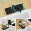 kitchen dish wash holder soap stand for kitchen sink rack organizer dish soap organiser kitchen soap stand for sink scrub holder Sink Organiser With Brush & Sponge Holder Cup with Drain Tray - Image 2