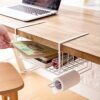 Bianco 12 Inch Multifunctional Storage Basket Kitchen Storage Rack Under Cabinet Storage Shelf Basket Wire Rack Organizer Storage White Versatile Durable Space Saving Convenient Pack of 1 - Image 5