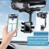 Mobile Holder for Car 360° Rotation, Multifunctional Drive Easy Rearview in Rotatable Stand Mount, Adjustable Hanging Anti Shake Rearview Mirror Phone Holder for All Mobile Phones. - Image 4