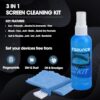 Sounce 3 in 1 Cleaning Set for Screen PC, Laptops, Monitors, Mobiles, LCD, LED, TV/Professional Quality/Prevents Static Electricity, 100ml with Micro Fiber Cloth and Soft Brush - Image 2